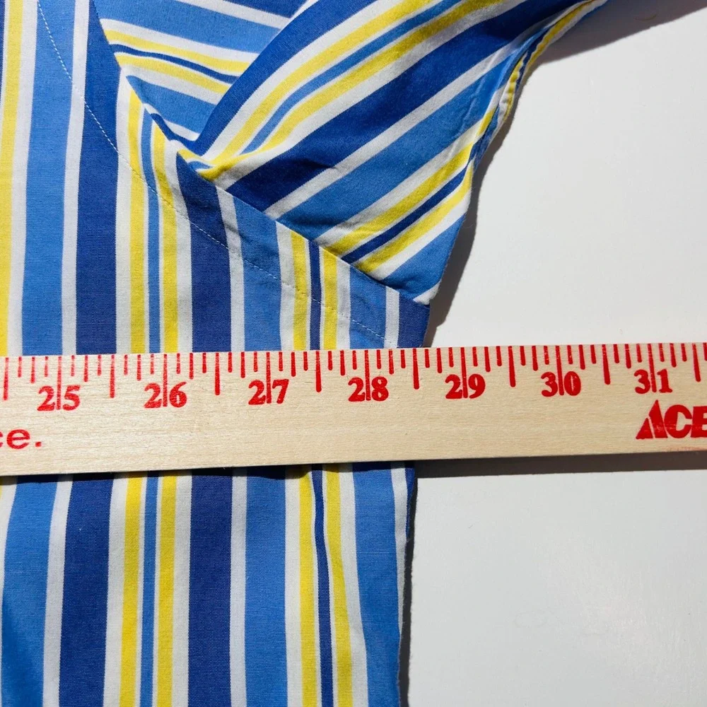 Polo Ralph Lauren XL Blake Button Down Shirt Blue Yellow Striped Short Sleeve
